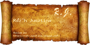 Réh Jusztina névjegykártya