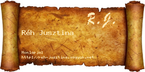Réh Jusztina névjegykártya